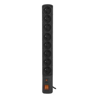 19" rozvodný panel ACAR 8x230V, vypínač, indikátor napětí, přepěťová ochrana, kabel 3m, 1, 5U