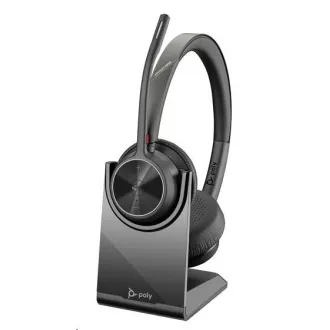 Poly Voyager 4320 MS Teams bezdrátová náhlavní souprava, BT700 USB-A adaptér, stereo, nabíjecí stojánek