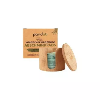 Pandoo Pratelné odličovací tamponky z bio bavlny 18 ks s úložným boxem z bambusu Pandoo Pratelné odličovací tamponky z bio bavlny 18 ks s úložným boxem z bambusu