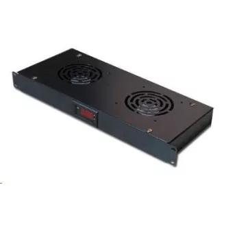 19" ventilační jednotka XtendLan, 2 ventilátory, LCD display, termostat, hloubka 200mm, černá 19" ventilační jednotka XtendLan, 2 ventilátory, LCD display, termostat, hloubka 200mm, černá