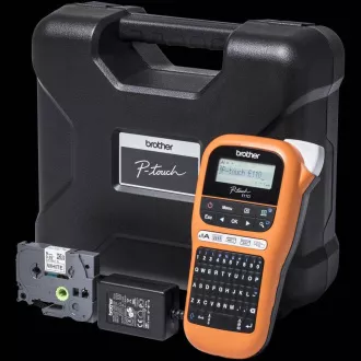 BROTHER tiskárna štítků PT-E110VP - 12mm, pásky TZe - popisovač - pro elektrikáře - s kufrem