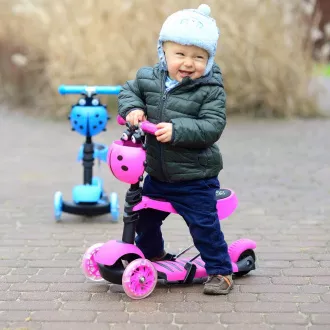 Dětská koloběžka 2v1 BERUŠKA se svítícími LED koly, růžová Dětská koloběžka 2v1 BERUŠKA se svítícími LED koly, růžová