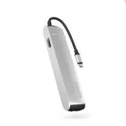 Epico 6v1 Slim Hub 8K s USB-C konektorem - stříbrná