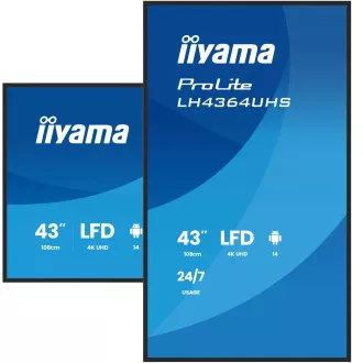 43" iiyama LH4364UHS-B1AG:VA,4K UHD,Android,24/7 43" iiyama LH4364UHS-B1AG:VA,4K UHD,Android,24/7