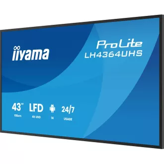 43" iiyama LH4364UHS-B1AG:VA,4K UHD,Android,24/7 43" iiyama LH4364UHS-B1AG:VA,4K UHD,Android,24/7