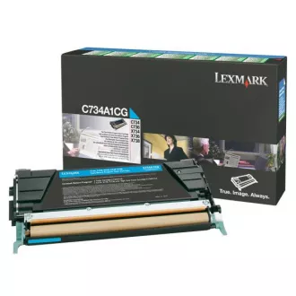 Lexmark C734A1CG - toner, cyan (azurový)