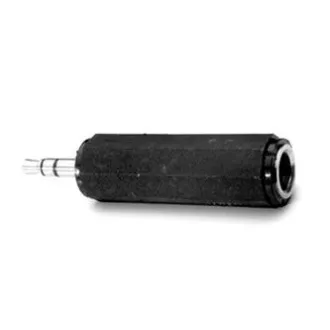 Audio redukce, Jack (3.5mm) samec - Jack (6.3mm) samice, stereo, černá, Logo, DOPRODEJ