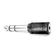 Audio redukce, Jack (6.3mm) samec - Jack (3.5mm) samice, stereo, černá, Logo blistr, DOPRODEJ