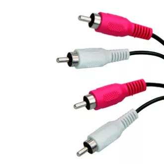 Audio kabel 2x CINCH samec - 2x CINCH samec, 1.5m, černá, Logo blistr, DOPRODEJ Audio kabel 2x CINCH samec - 2x CINCH samec, 1.5m, černá, Logo blistr, DOPRODEJ
