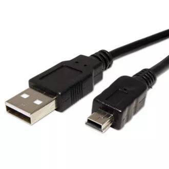 Logo USB kabel (2.0), USB A samec - miniUSB samec, 1m, černý, blistr, DOPRODEJ Logo USB kabel (2.0), USB A samec - miniUSB samec, 1m, černý, blistr, DOPRODEJ