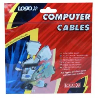 Logo USB kabel (1.1), USB A samec - 4-pin samec, 0.7m, navíjecí, černý, HIROSE, DOPRODEJ