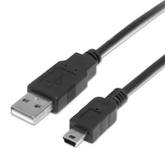 USB kabel (2.0), USB A samec - miniUSB samec, 3m, černý, DOPRODEJ USB kabel (2.0), USB A samec - miniUSB samec, 3m, černý, DOPRODEJ